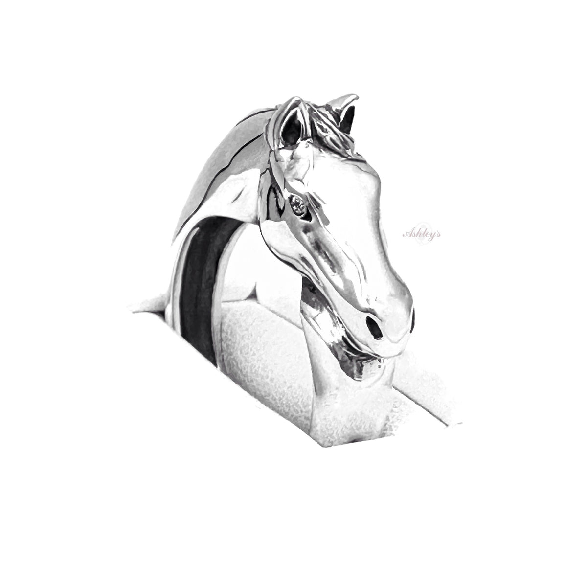 Ashley's Horse Head Ring, Sterling Silver