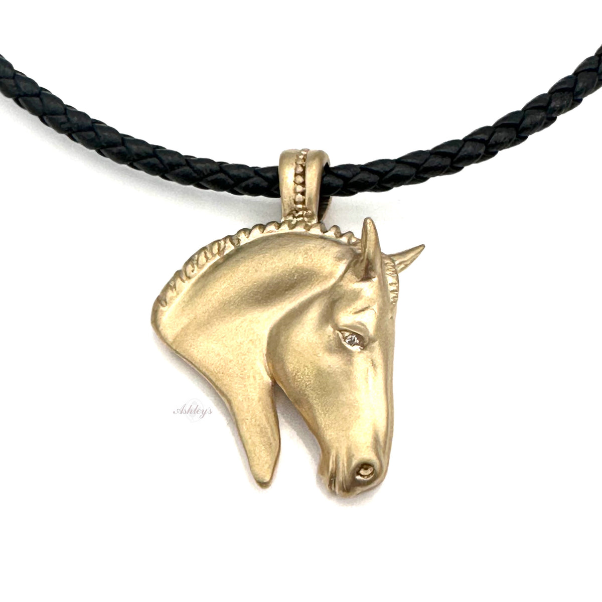 Ashley's Braided Horse Head Pendant, 14k Gold – Ashley's