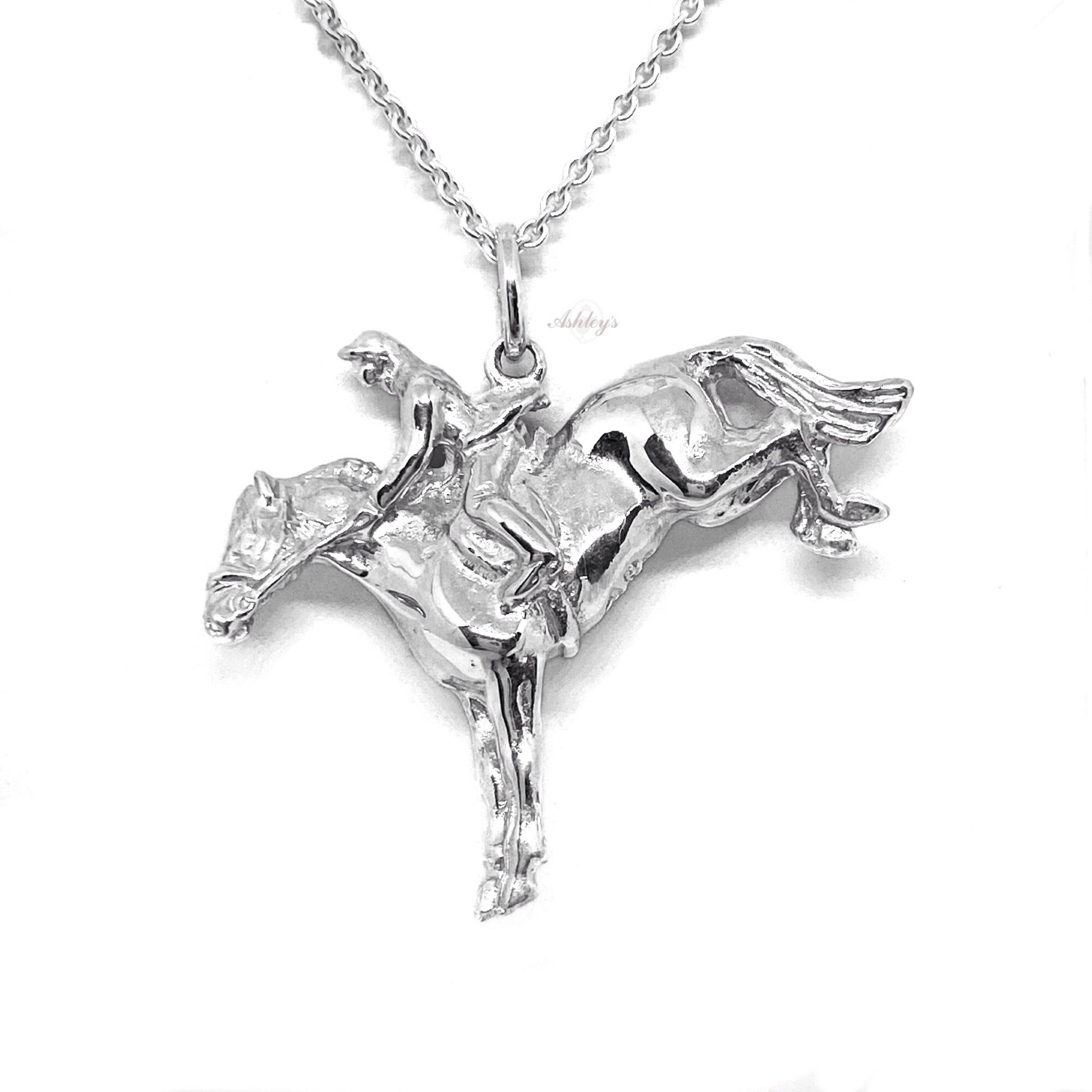 STERLING SILVER High Hopes Equestrian Therapy top Necklace