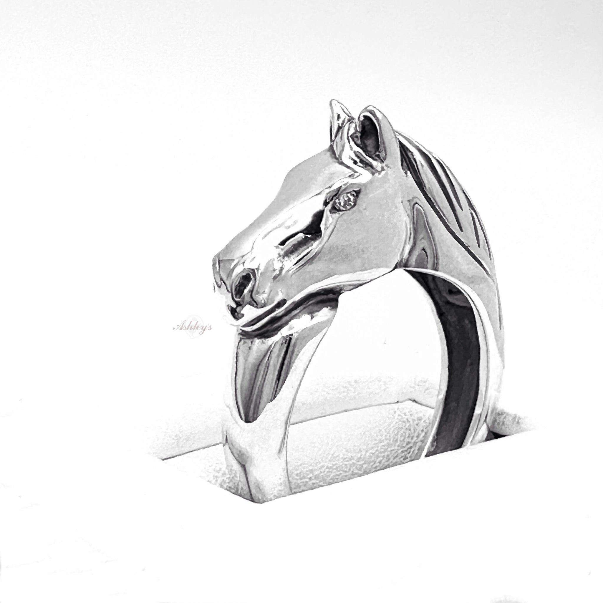 Horse Head Ring, Sterling Silver