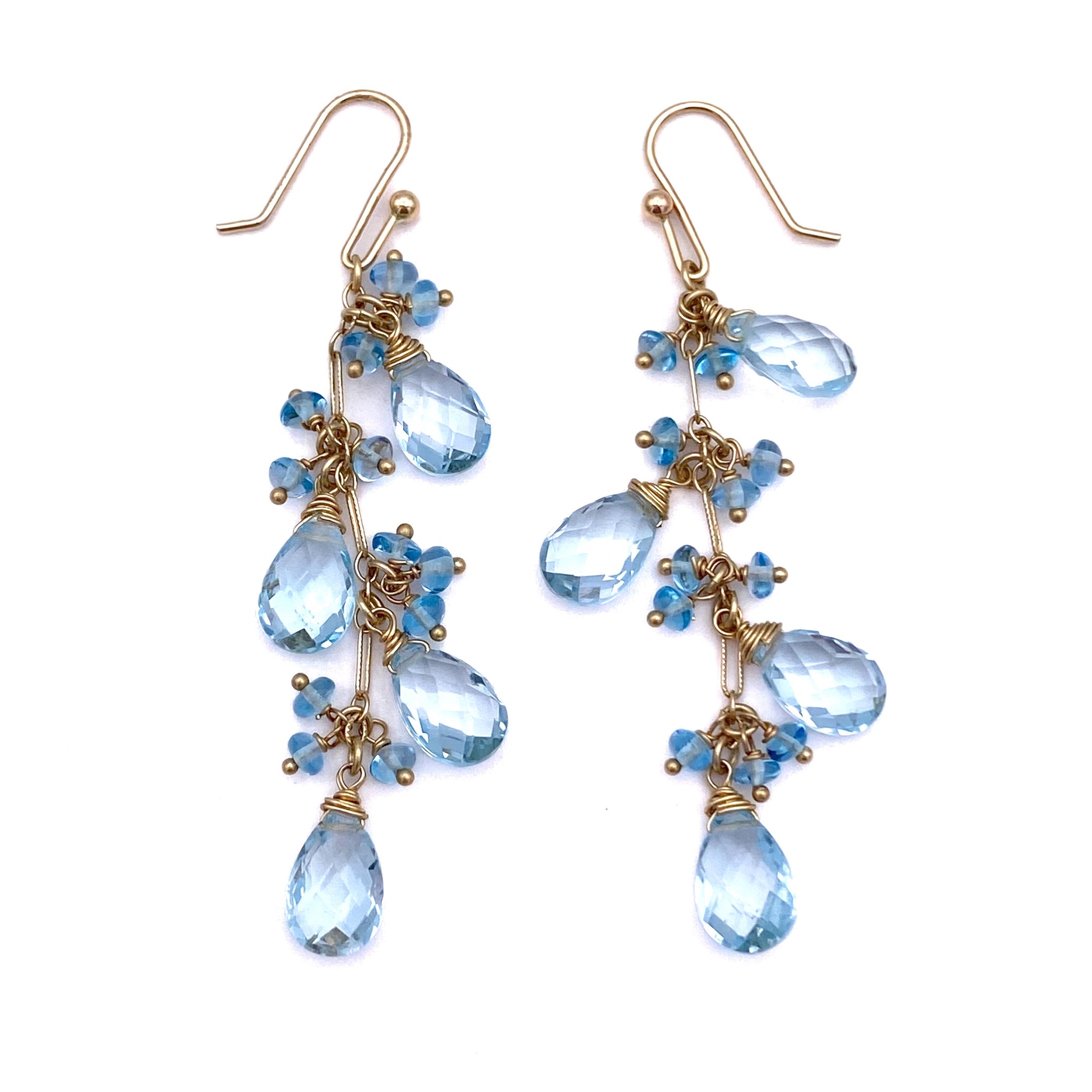 Raw Blue Topaz Cluster Drop 2024 Earrings